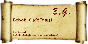 Bobok Györgyi névjegykártya